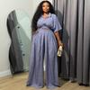Women's 2026 Spring New Fashion Casual Lapel Slim Short Top and Wide-Leg Pants Draped Suit
