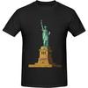 Hand Painted Statue of Liberty T-Shirt Cotton Short Sleeve for Men Women T-Shirt