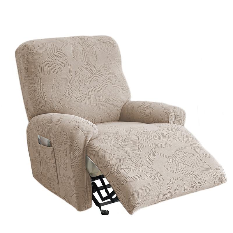 

1/2/3 Seater Split Recliner Sofa Cover Solid Color Jacquard Armchair Covers for Reclining Sofa Elastic Slipcover for Living Room