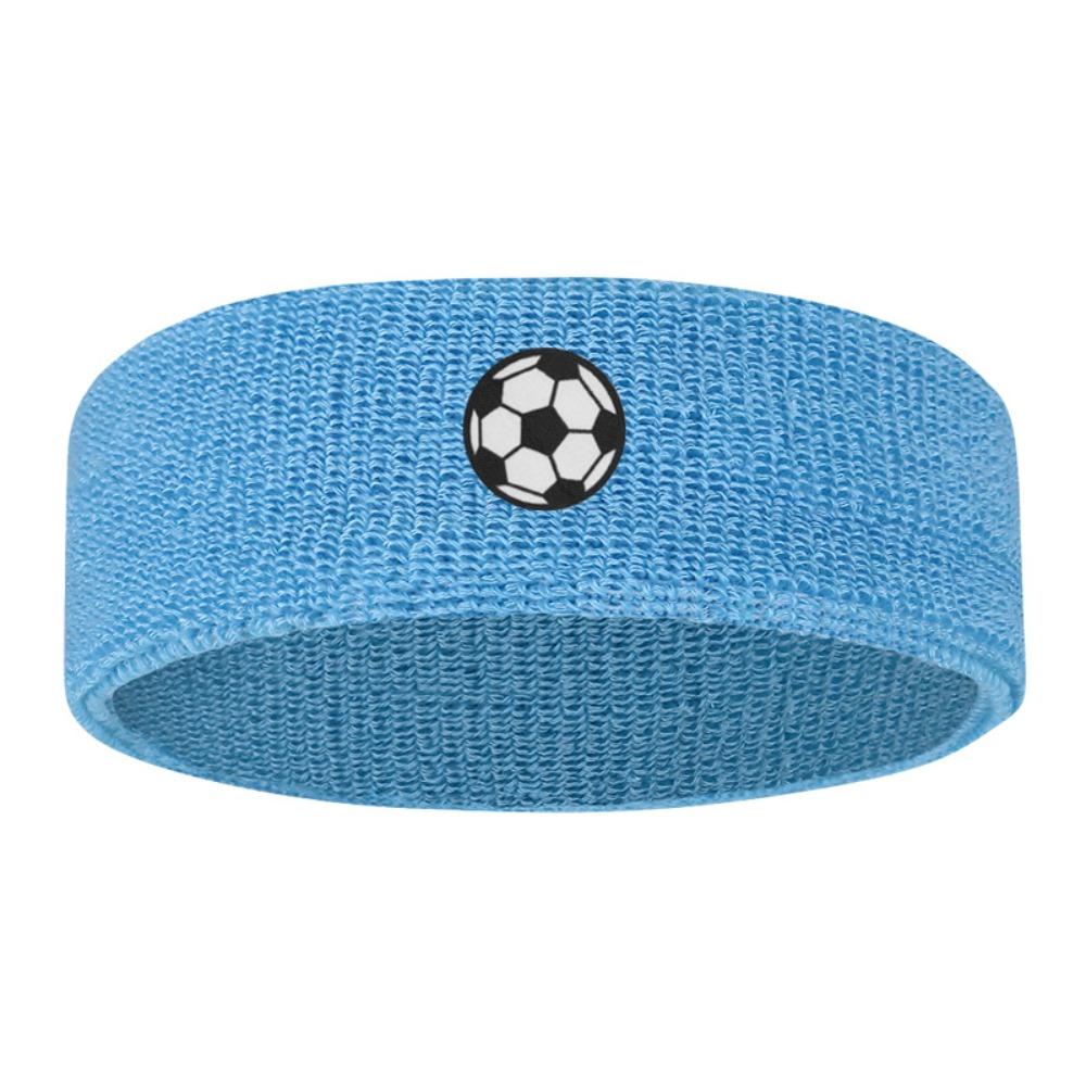 Soccer Printed High Elasticity Sweatband Sweat Absorbing Sweat Absorbing Hairband  Running Soccer Blue