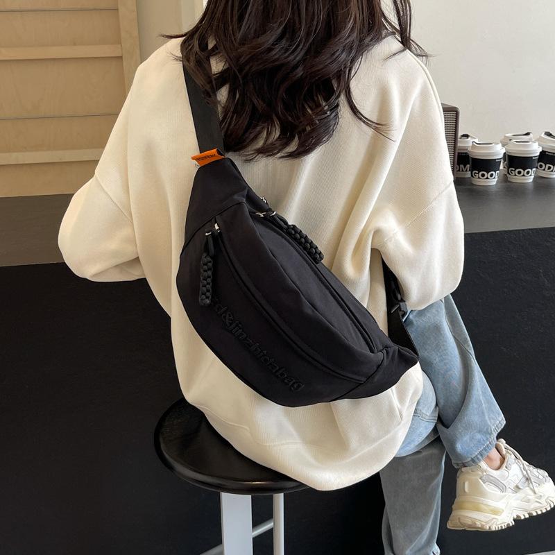 Canvas Mobile Phone Fanny Pack, Men'S And Women'S Breast Bag, Simple Student Small Backpack, Women'S Casual And Light Sports Messenger Bag, Men'S