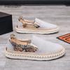 Fashion Summer Men's Woven Shoes Slip On Round Toe Casual Loafers Canvas Men Flat Fishmen Shoes Espadrilles Zapatos De Hombre Size39 44