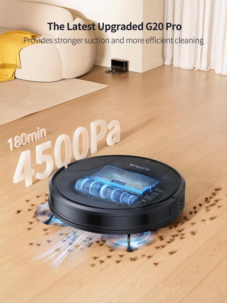 G20 Pro Robot Vacuum 4500Pa Suction Robot Vacuum Self-Charging Cleaner with App Remote Voice Control Sweeping Robot