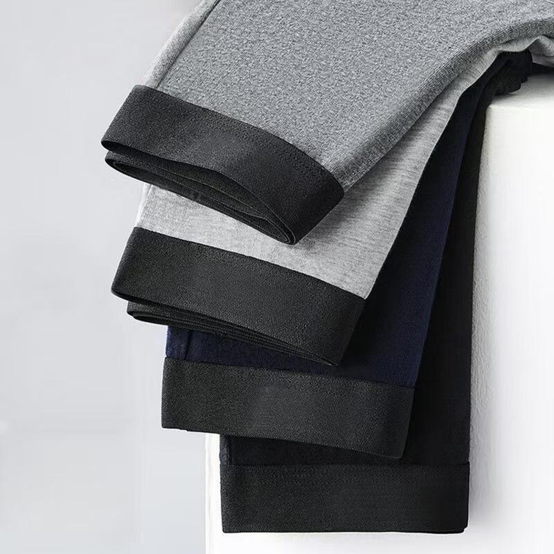 Customized Antibacterial Men's Loose Fit Mid-Rise Seamless Boxer Briefs, Plus Size, Solid Color