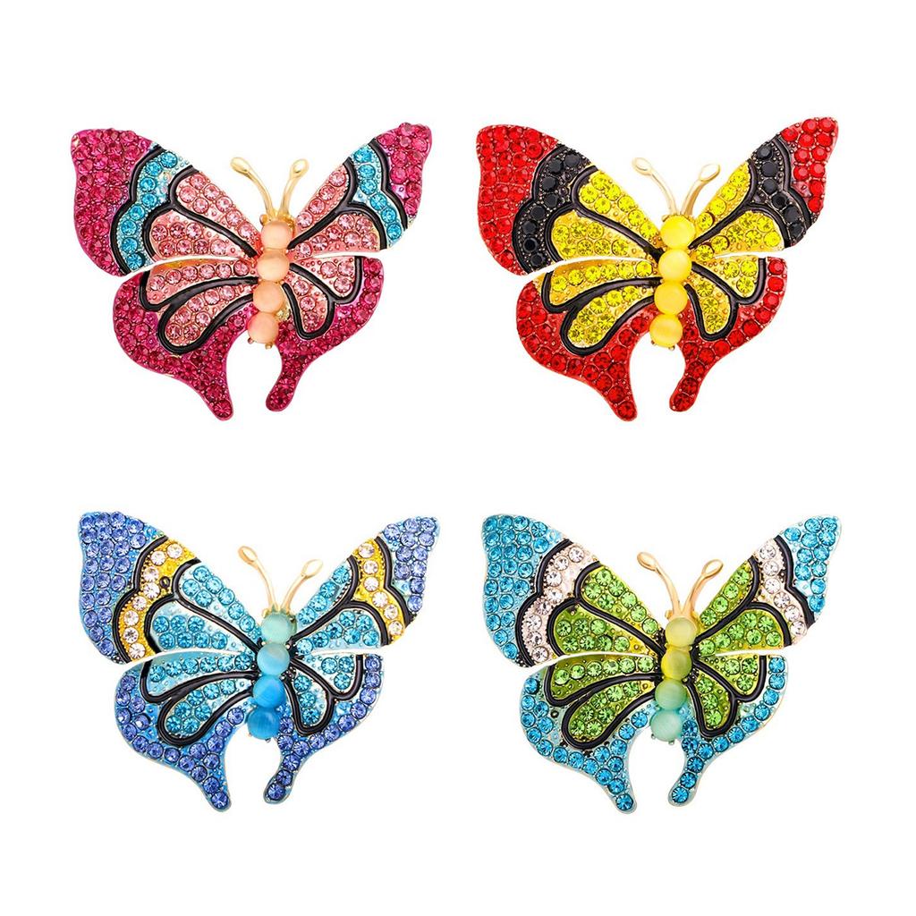 Delicate Rhinestones Butterfly Brooch Alloy Fashion Accessory For Dresses Coats And Jackets Clothing Accessories