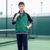 Trendy Blue-Green School Uniform Set: Zip-Up Jacket & Shirt for Junior & High School Students