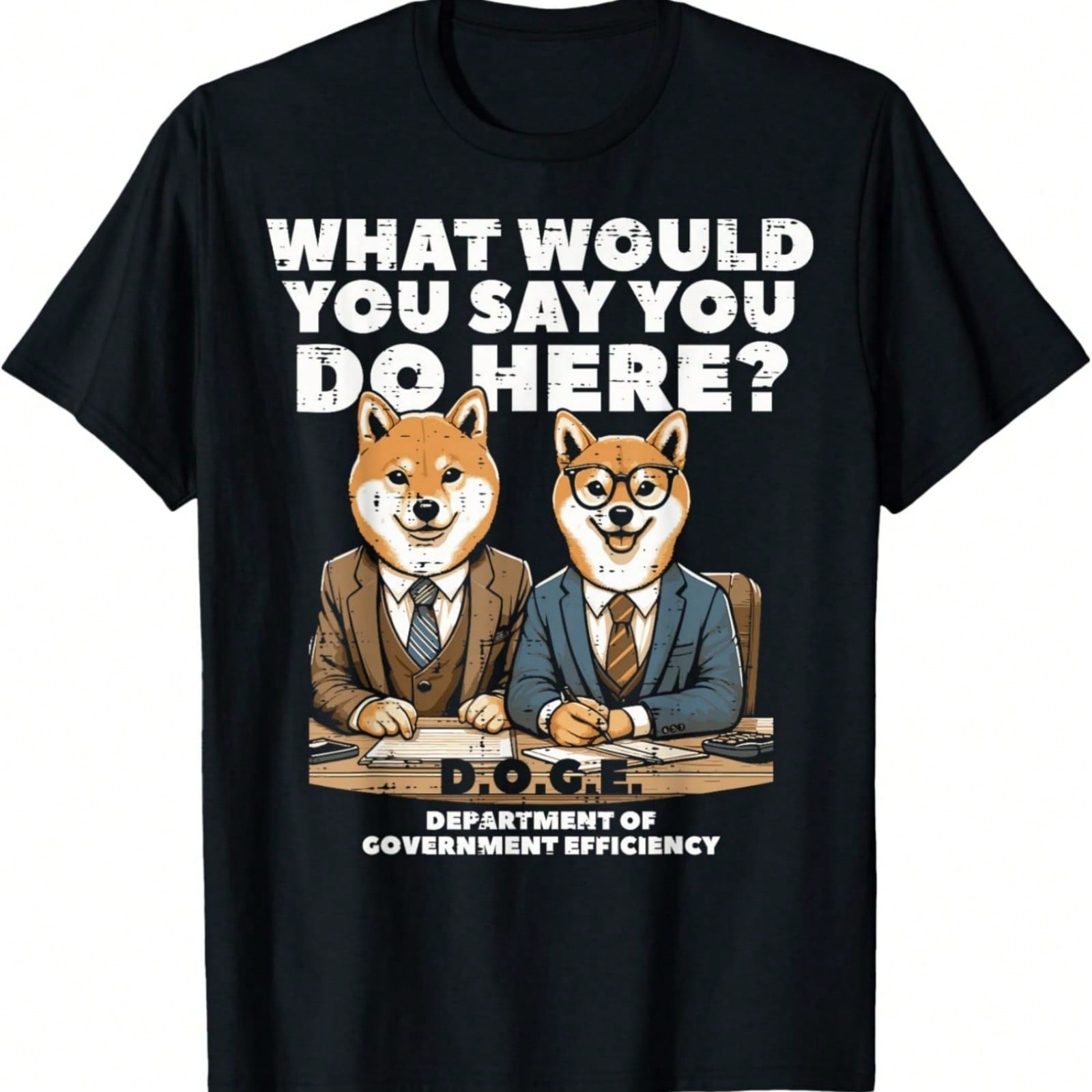 Shiba Inu Doge Funny Departt Of Governt Efficiency T-Shirt S разноцветный