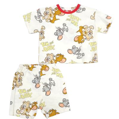 Tom a Jerry Pyžamové Síťované Krátký Rukáv Zkrácené Dětská Velikost 100 Sada, Žerzej, Celoplošný Potisk, + Délka, Pyžama, Off-White, (Kód produktu 215142705)