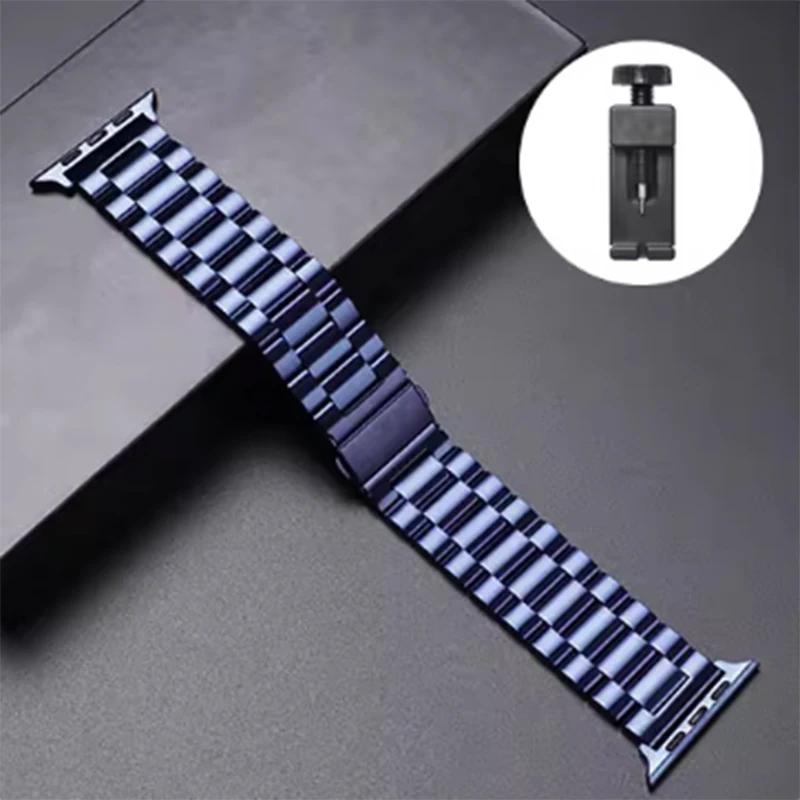 Stainless Steel Strap For Apple Watch Ultra 2 49 45 41 40 46 38 42 44mm Metal Band Bracelet For iWatch Series 10 9 8 7 6 5 4