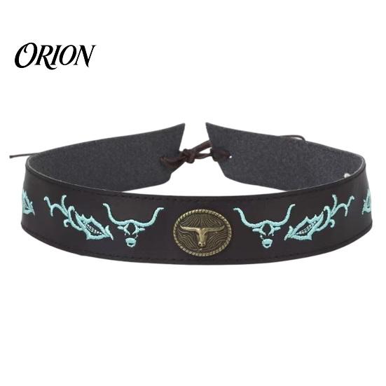 Cowboy Hat Band Ethnic Style Band, Durable PU Leather Embroidered DIY Decoration Strap, Adjustable Decorative Belt for Wide Brim Hats Vintage Strap