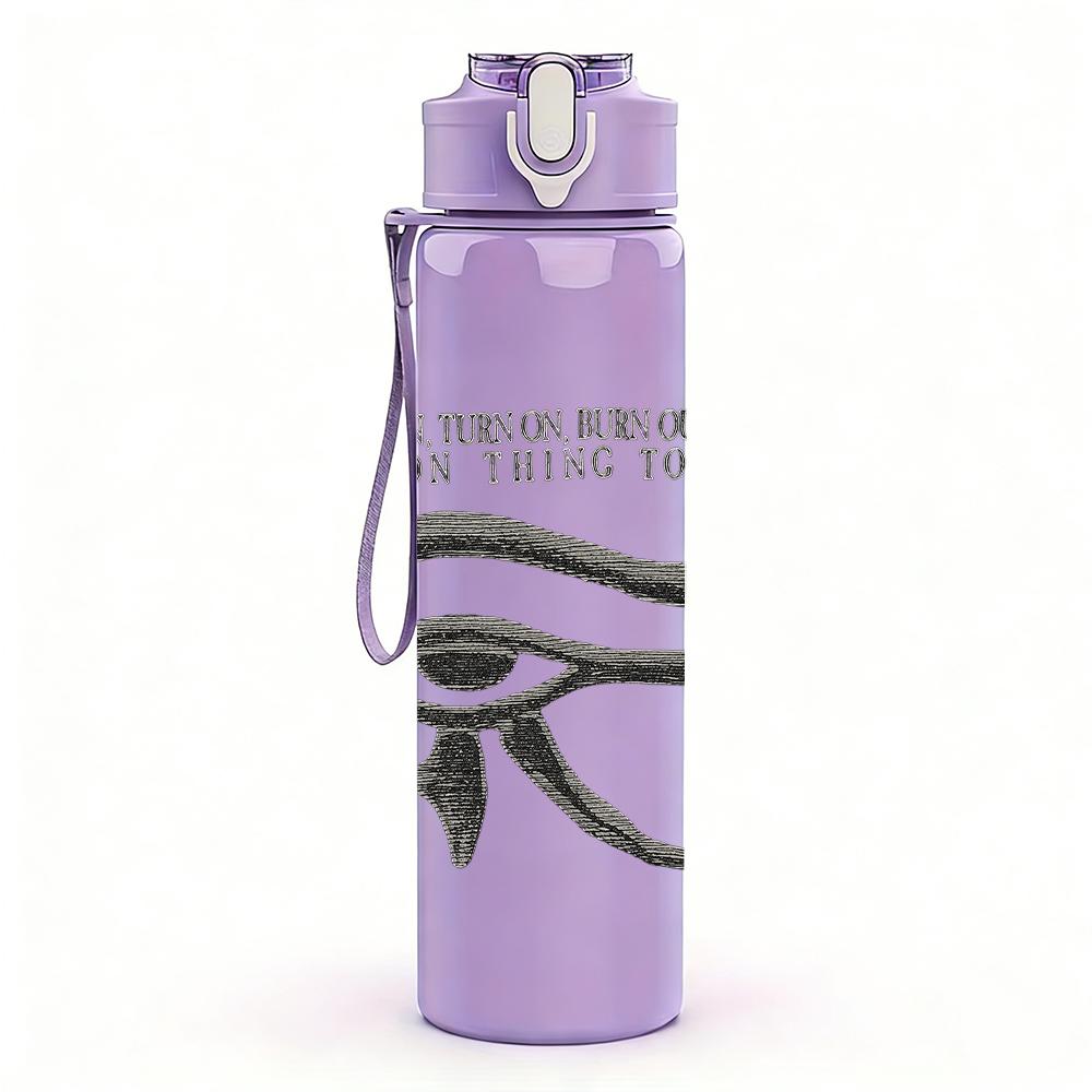 1PC Eye of horus egyptian symbol print 750ml colorful plastic sports water bottle leakproof pop up lid with straw for outdoor work home use