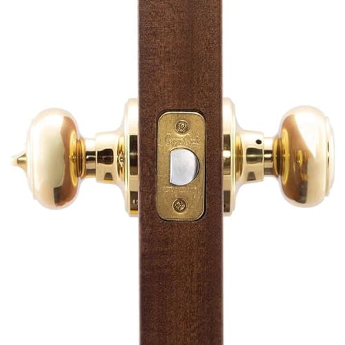 Copper Creek Antique Door Knob Replacement Handle with Key, Colonial Style, Easy Installation, Brass Finish (Gold), Authentic