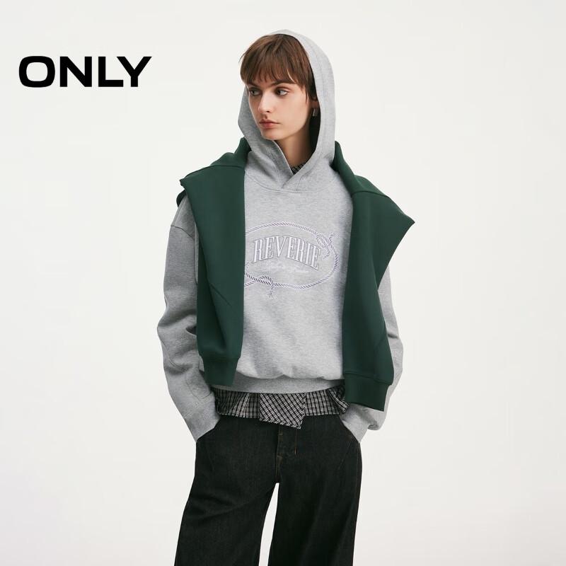 ONLY Women's 2026 Spring Loose Hooded Sweatshirt with Nautical Knot Embroidery