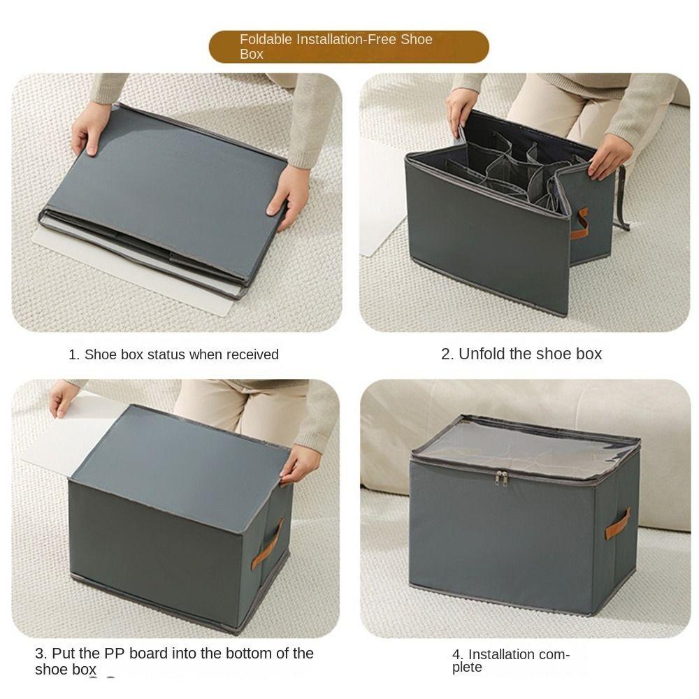 Foldable Shoe Storage Containers Dustproof Cabinet Drawer Organizer Home Closet