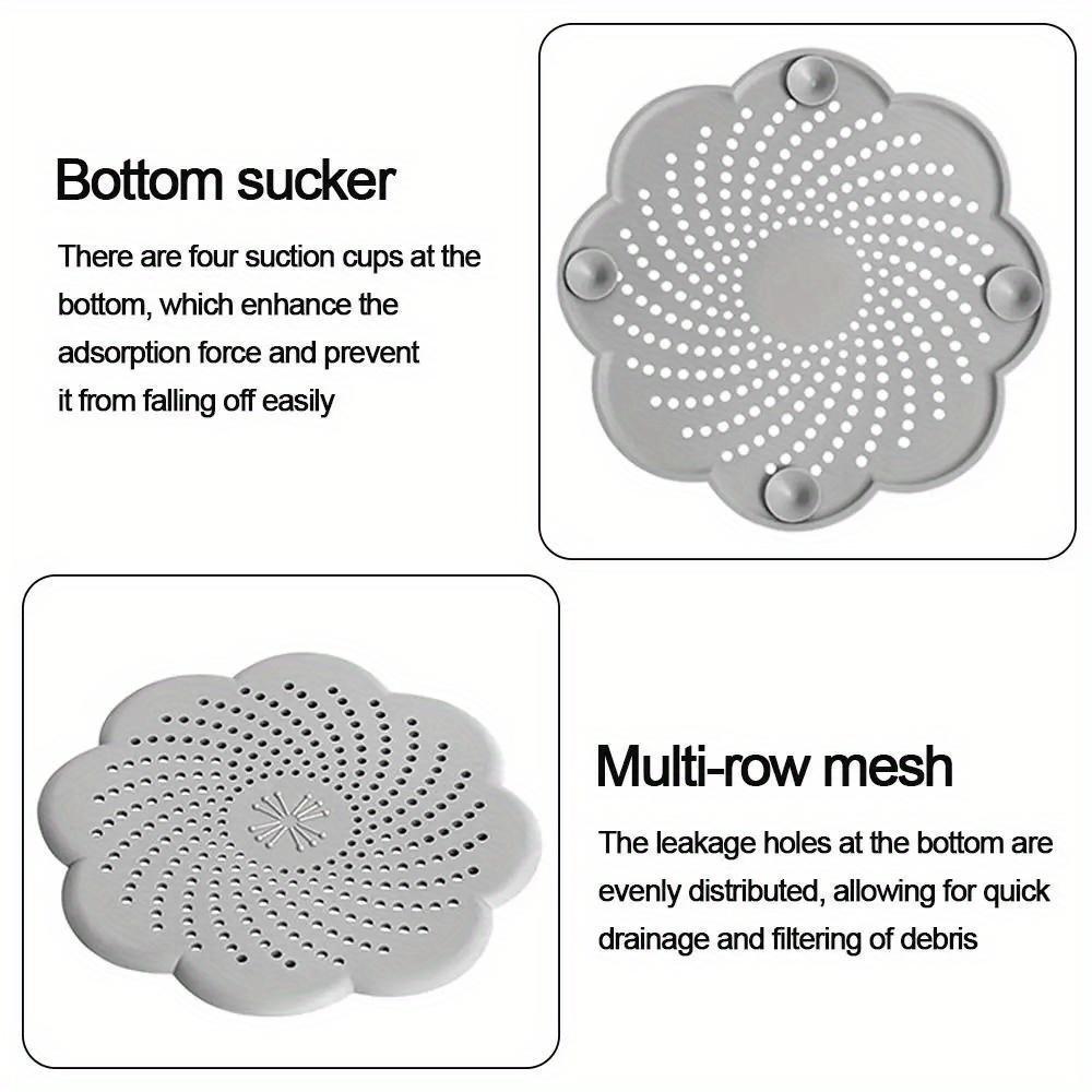 Silicone Floor Drain Cover Flower Shape Mesh Sink Strainer Anti-blocking Hair Clean Up Waste Catcher Kitchen Bathroom Accessory