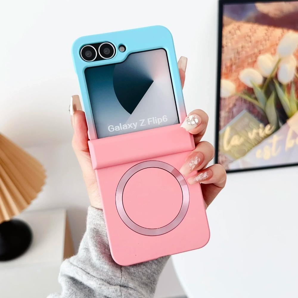 Gradient Color For Magsafe Magnetic Hinge Protection Phone Case for Samsung Galaxy Z Flip 7 FE 6 5 4 3 5G Hard Plastic Cover