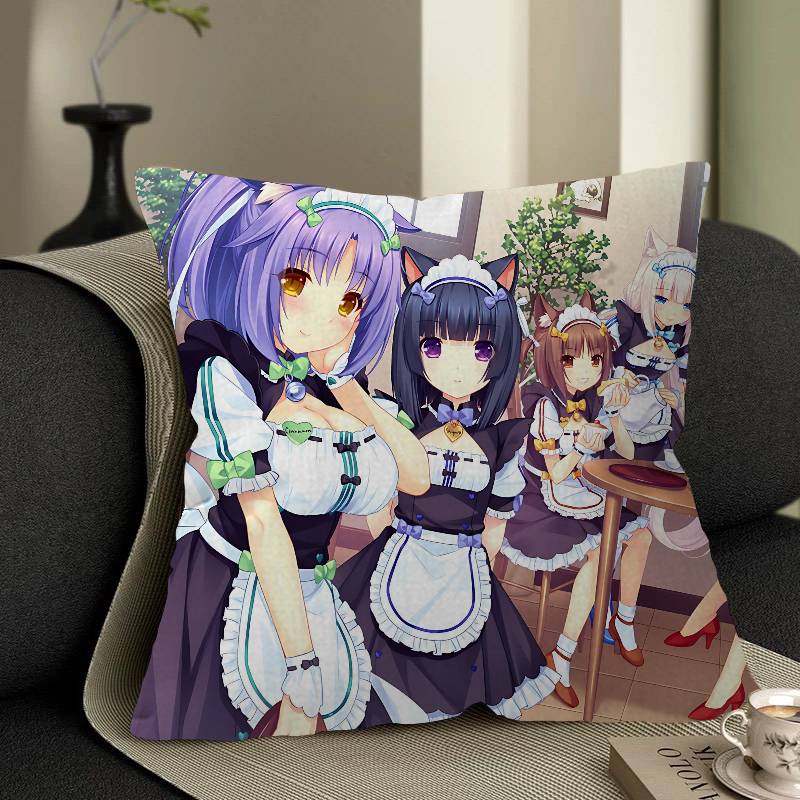 N-Nekopara Anime Cushion Cover Pillow Cover Decor Pillowcase Printed Cushion Case For Couch