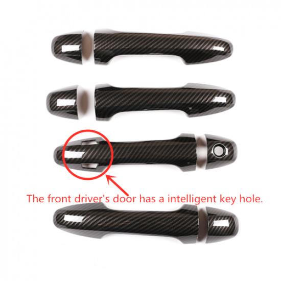 Carbon Fiber Car Door Handles Cover Trim For Toyota Tacoma 2016-