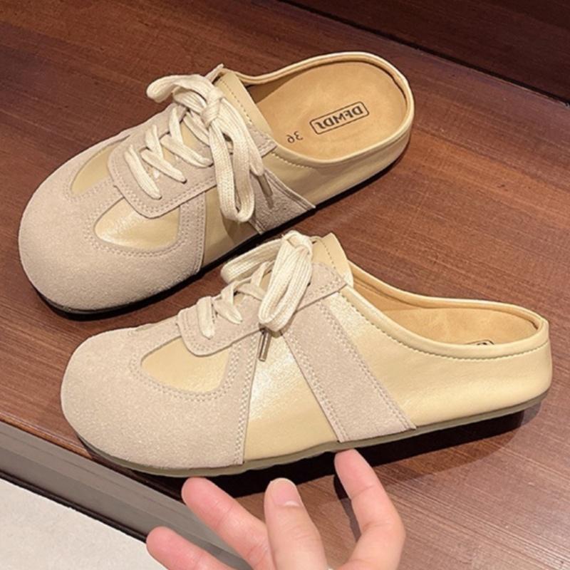 Slippers Women Summer Slides Loafers Platform Med Female Shoes Cover Toe 2025 Flat Luxury Fabric Rubber PU Rome Cotton