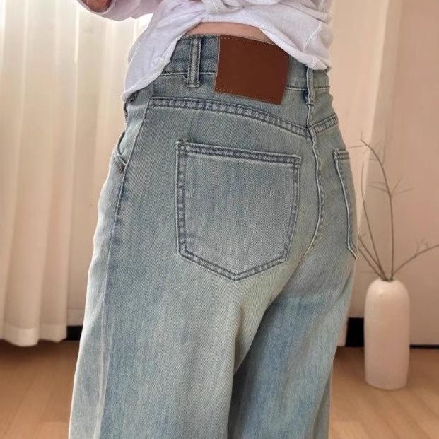 Women's Pear-Shaped Wide Leg Jeans - Plus Size, Slimming, Loose Fit, Autumn/Winter.