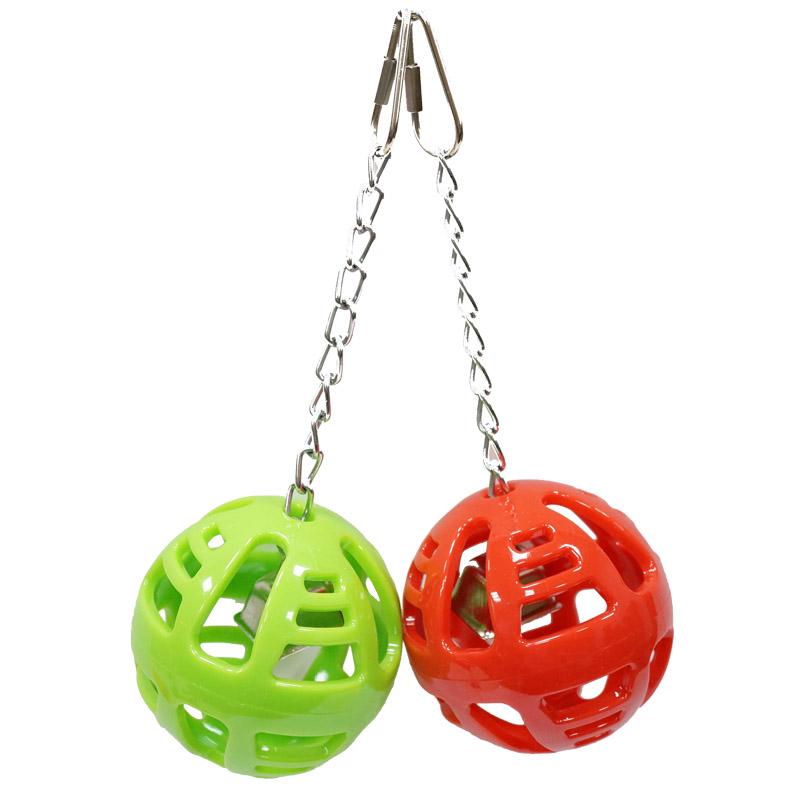 Caitec Bird Toys Soft Foraging Ball with Bell Bite Resistant Foraging Bird Toy for Small or Medium Parrots