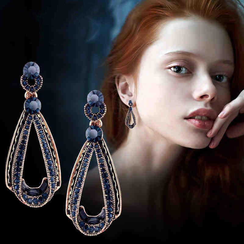 Court Retro Fashion Dropshaped Earrings Female Temperament Wild Earring Elegant