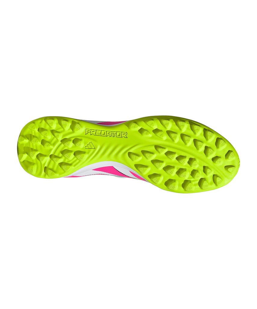 Adidas Predator League Futsal Folding Tongue TF Footwear Lemon Size cm Shoes, NSW43, White/Lucid Pink/Lucid (JS0385), 25.5