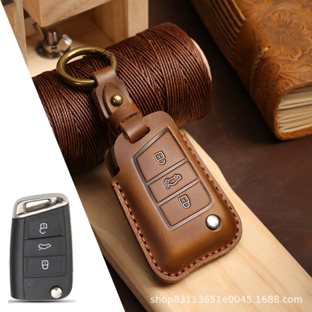 Applicable to Volkswagen key cover leather new Passat Maiteng protective case buckle source manufacturer car key bag