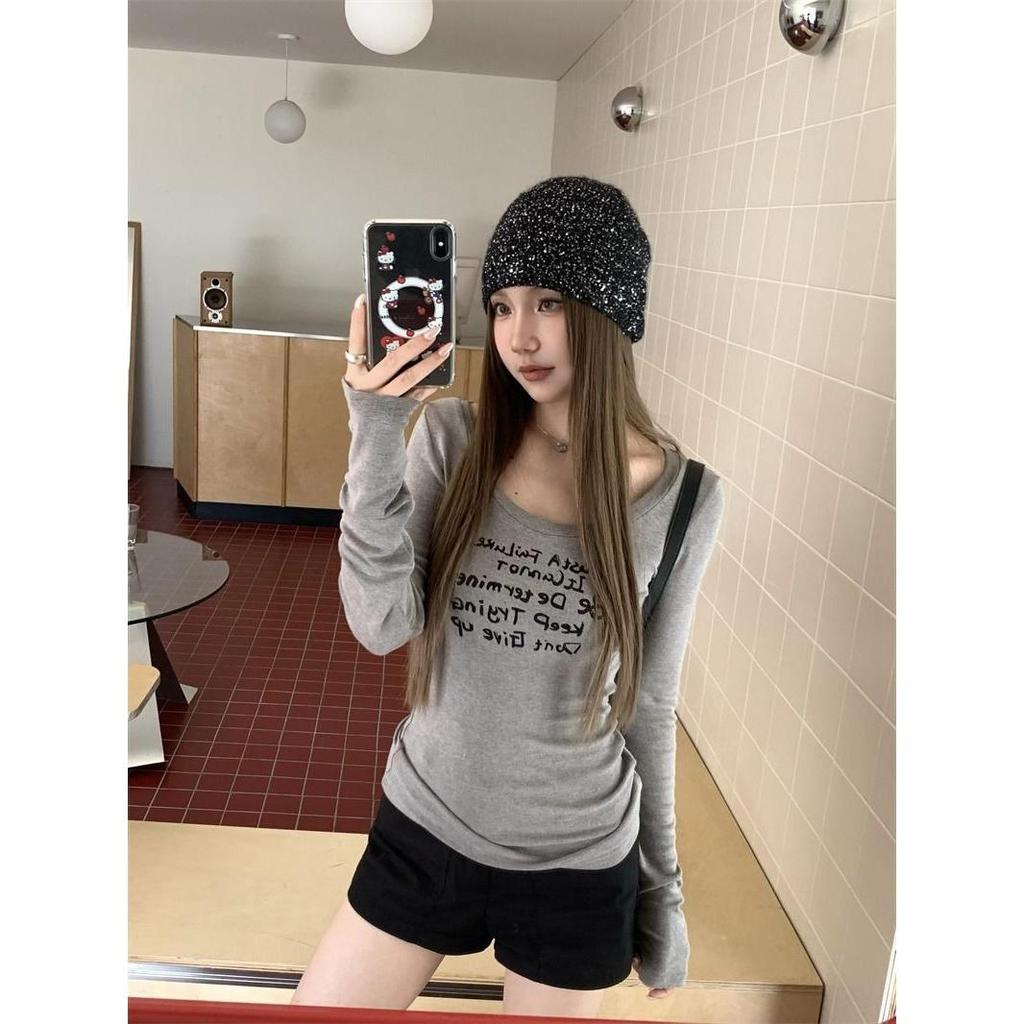 2025 Autumn/Winter Slim-Fit Sweet & Spicy Girl Long-Sleeve Base Layer T-Shirt