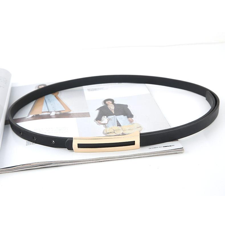 

Ретро Тонкий Ремень на Кнопках с Персонализированной Пряжкой, Простой Декор для Джинсов и Платья