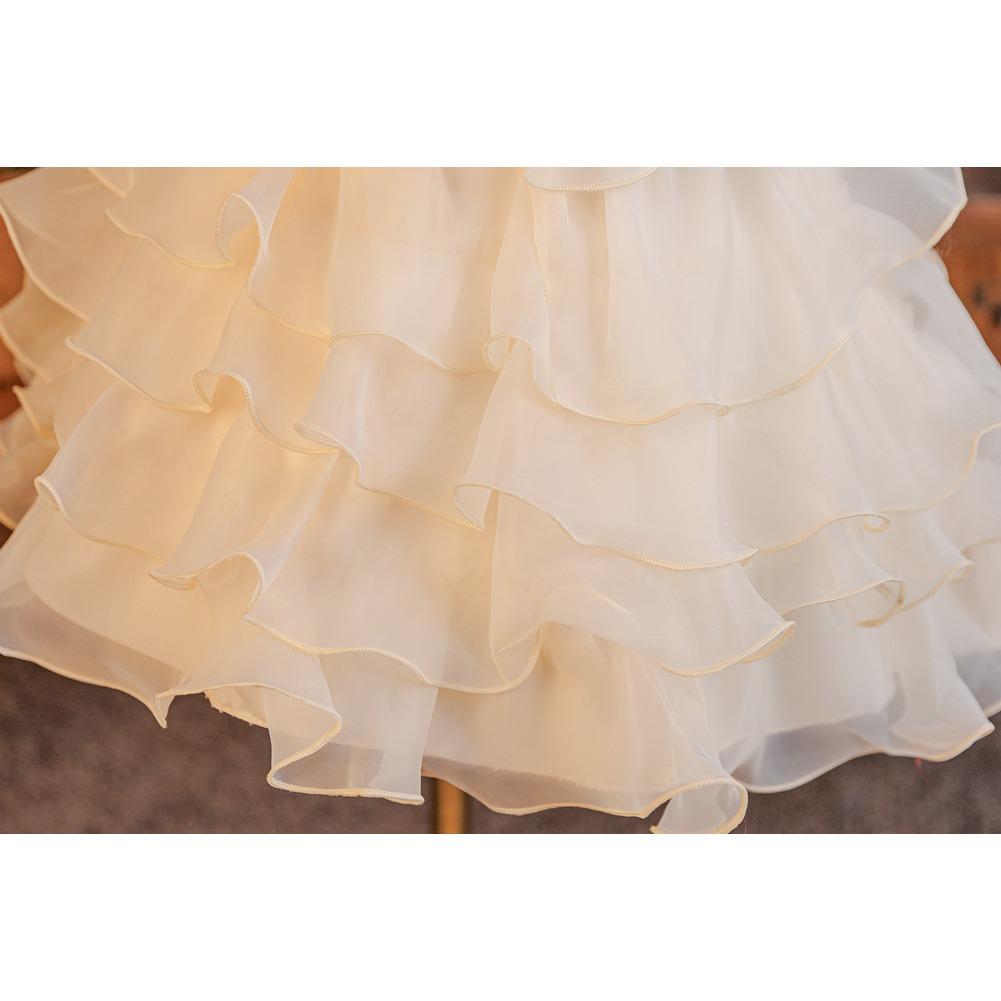 Dívčí šaty Stereoskopická růže Princeznovské šaty Vícevrstvá síťovina Pom Pom Pom Šaty pro družičku na svatbu Oblíbené šaty malé dívky Šaty