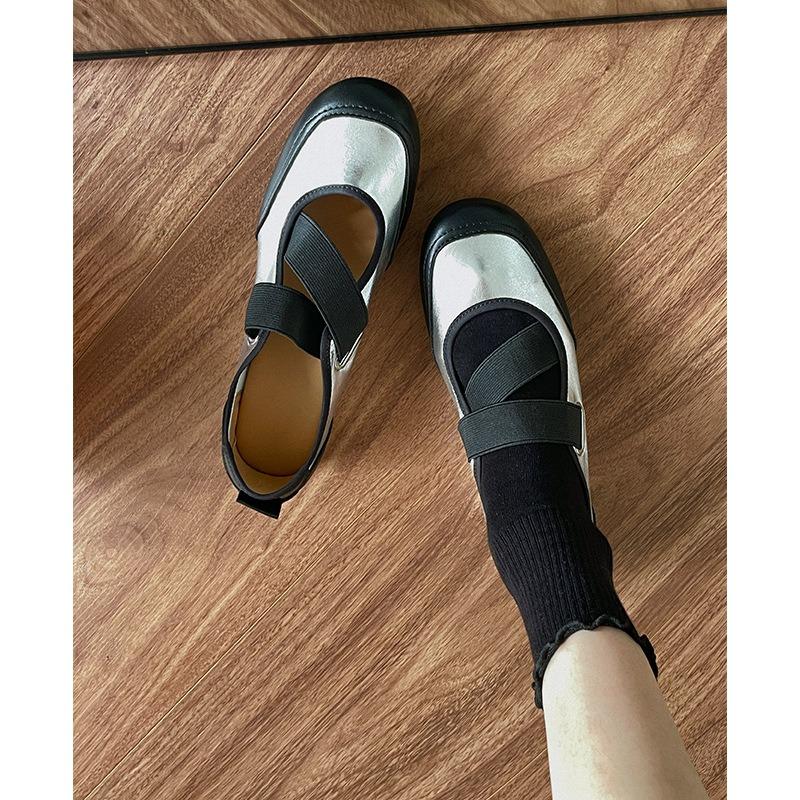New, Platform Sports Shoes Fashionable Silver Casual Soft-soled Mary Jane Shoes Spring Versatile Thick Heel Small Leather Shoes Women