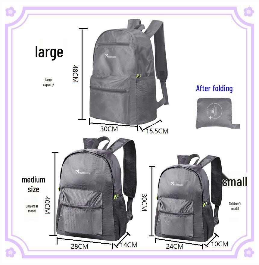 Foldable Printed Logo Backpack - Lightweight Travel & Hiking Upgrade Version