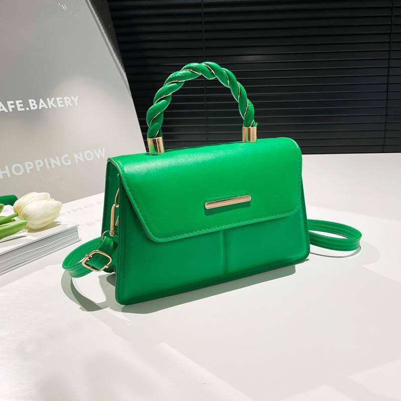 Texture  Summer New Simple Casual Solid Color Shoulder Messenger Bag Versatile Temperament Portable Small Square Bag