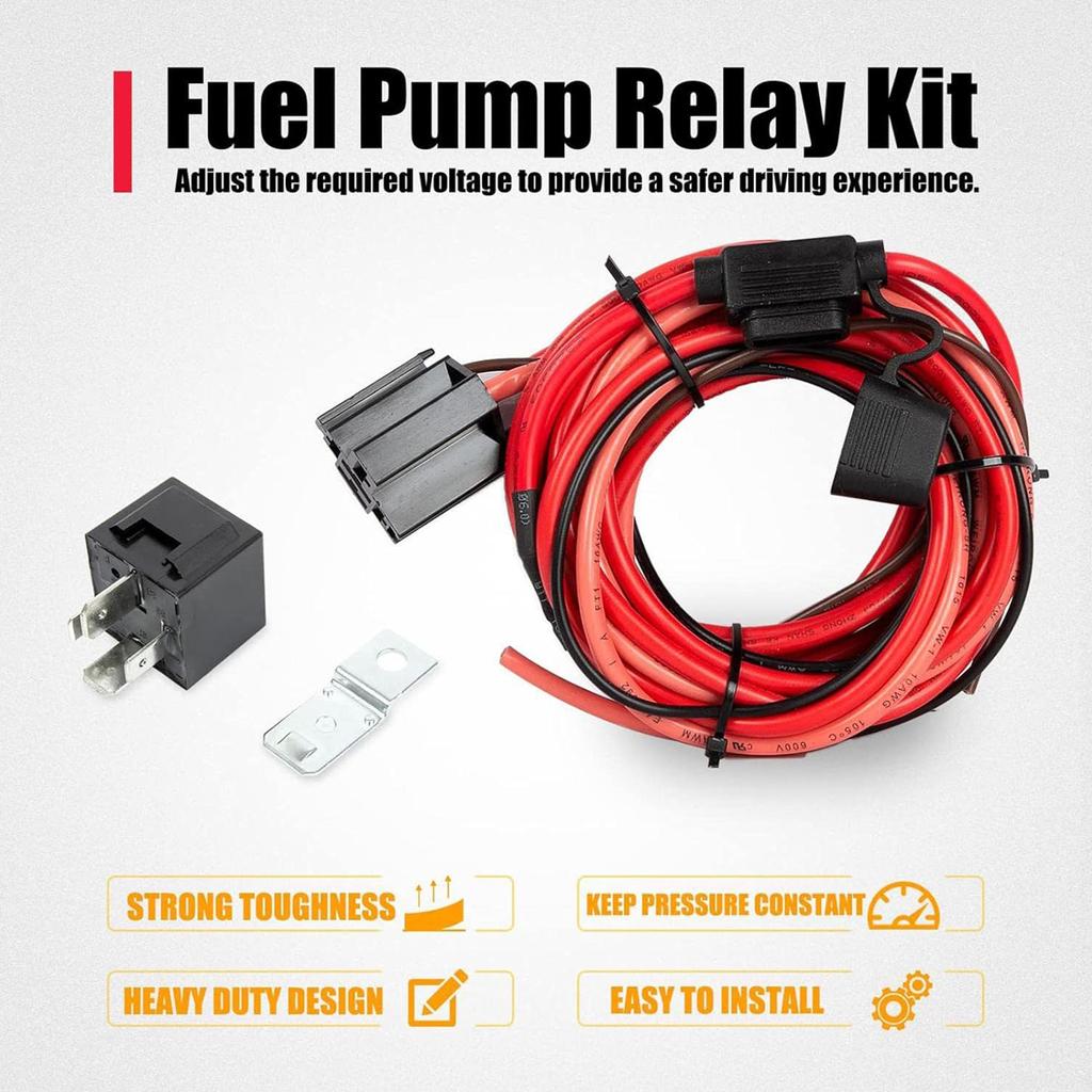 Professional Fuel Pump Relays Set Long Wires High Performances Terminals Universal Waterproof 30247 for 12V System Truck