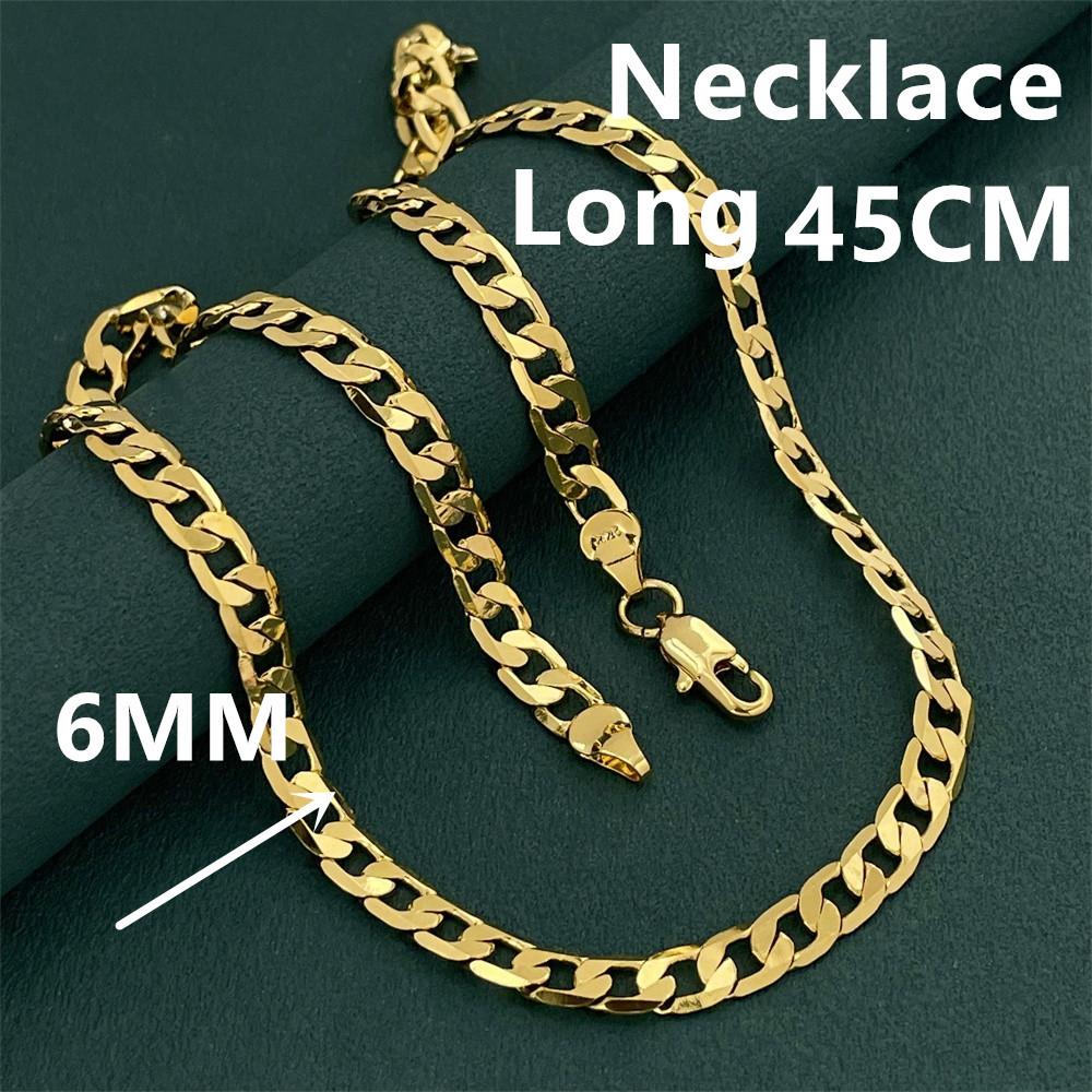 

Andara Luxury 925 Silver Gold Plated 6mm One to One Necklace, Unisex Engagement Accessories Jewelry 45-60cm