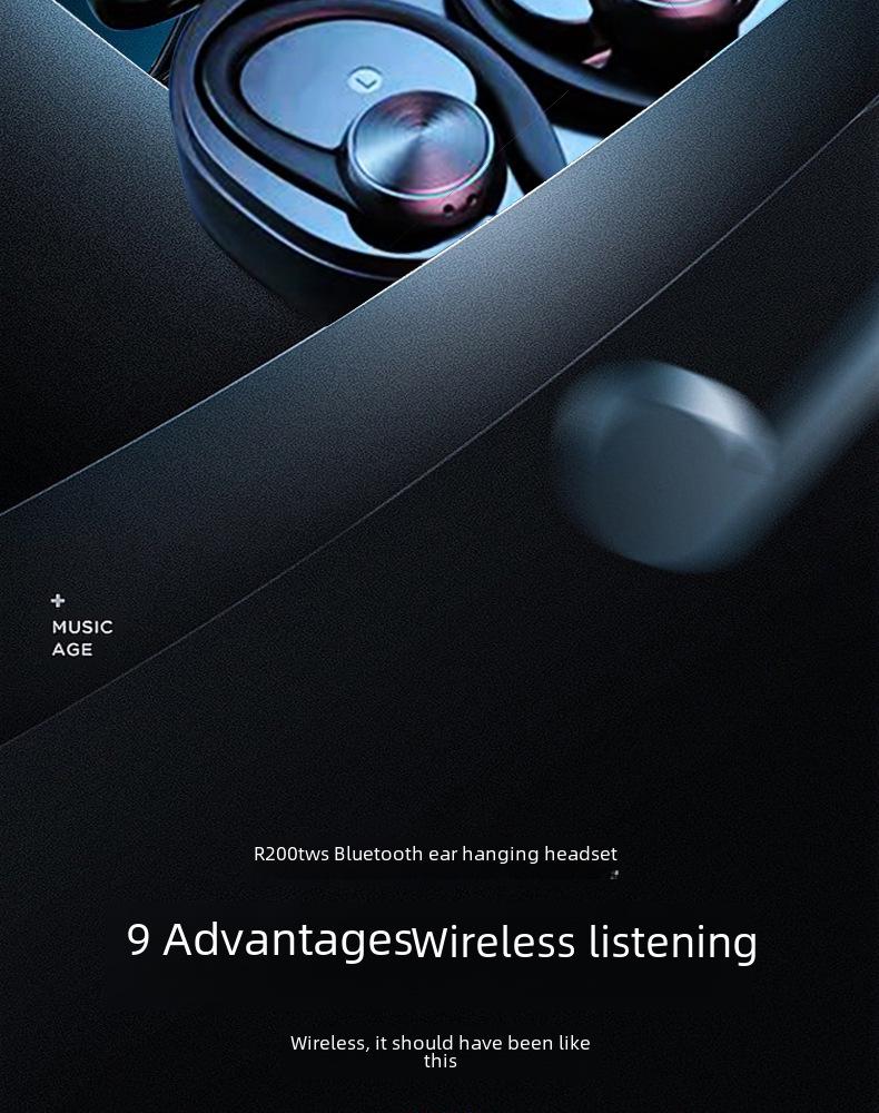TWS In-Ear Wireless 5.0 Bluetooth Headset with Painless Ear-Hook, Digital Display, Sport Sweat-Proof & Noise Reduction