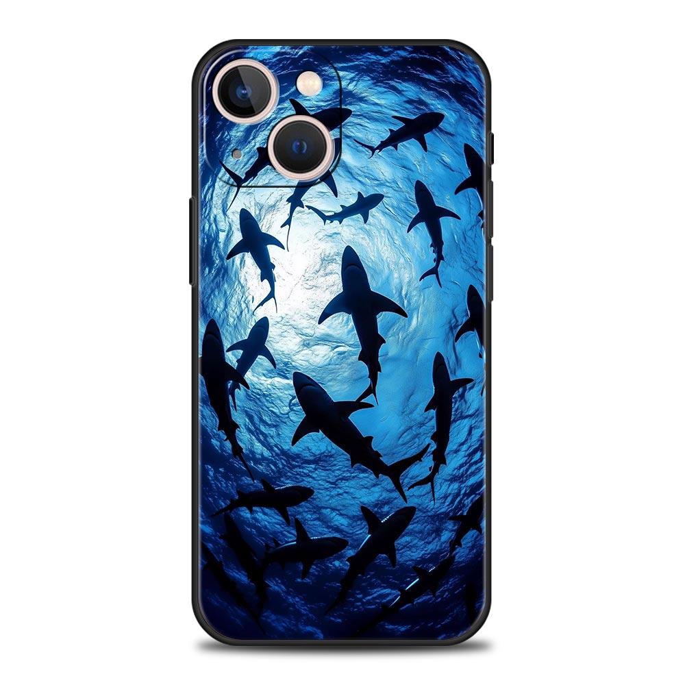 Haifisch Handyhülle Für iPhone 17 Air 16 Plus 13 15 14 12 11 Pro MAX 7 8 SE Weiche TPU Stoßfeste Hülle Funda
