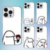 Cute F-Flork Funny Phone Case For iPhone 16,15,14,13,12,11,Mini,XS,Pro,SE,MAX White Matte Shockproof Cover