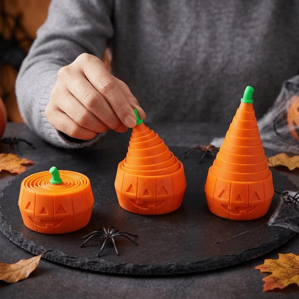 Flexible Telescopic Pumpkin Toy Halloween Theme 3D Printed Pumpkin Toy  Halloween Decor