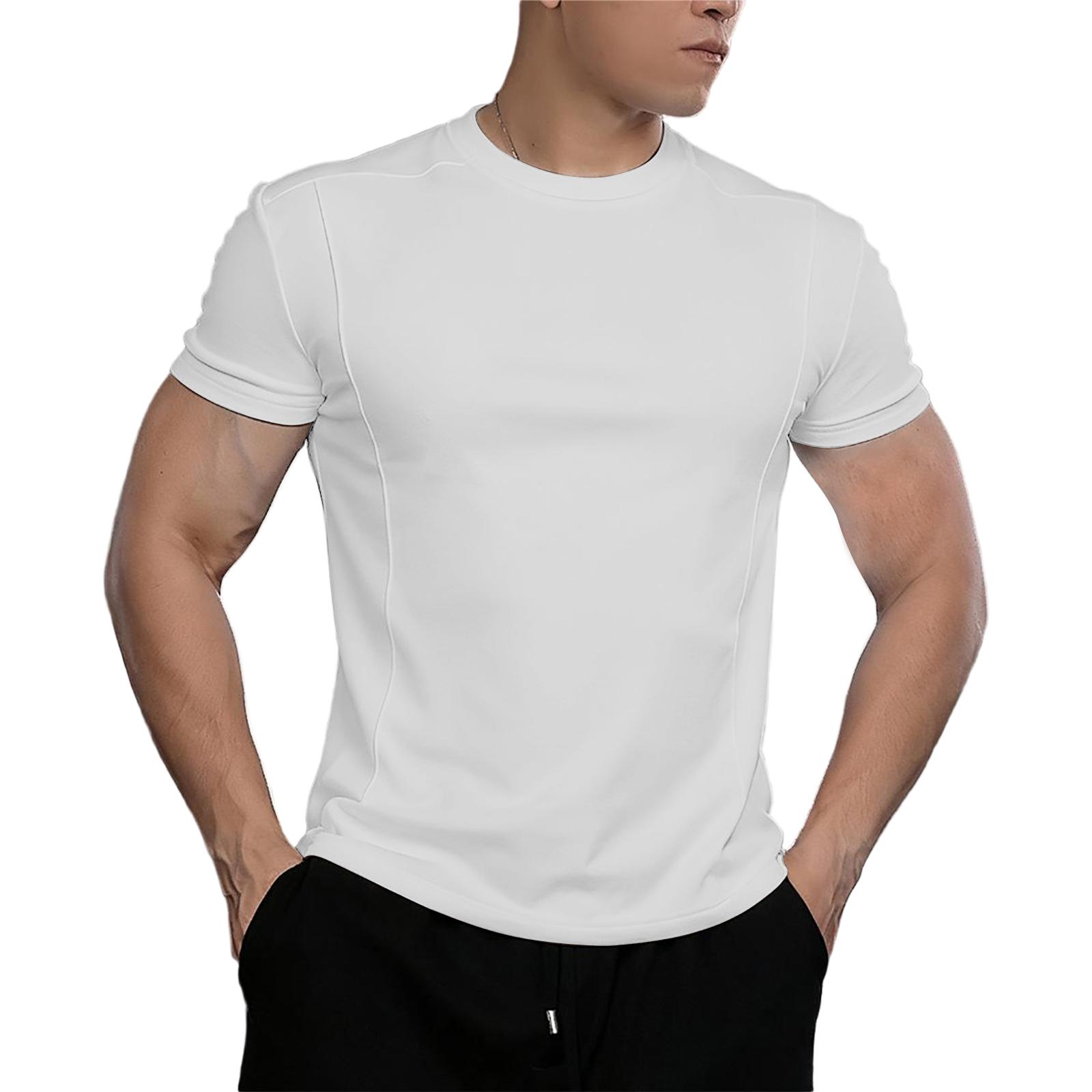 

Men s Military Stretch Cotton T-Shirt, Lightweight Wool Base Layer For Hiking, Running, Workout L