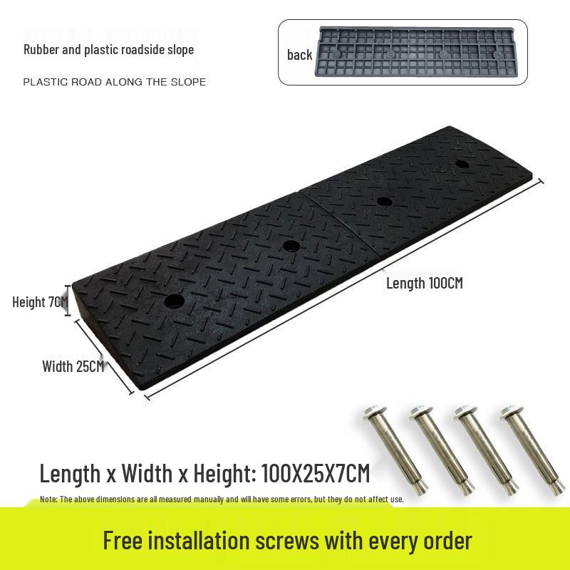 Portable Rubber-Plastic Curb Ramp Mat for Car