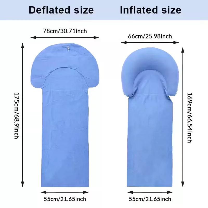 New Inflatable Outdoor Beach & Picnic Mat with Pillow - Moisture-Proof Flocking Material for Sunbathing