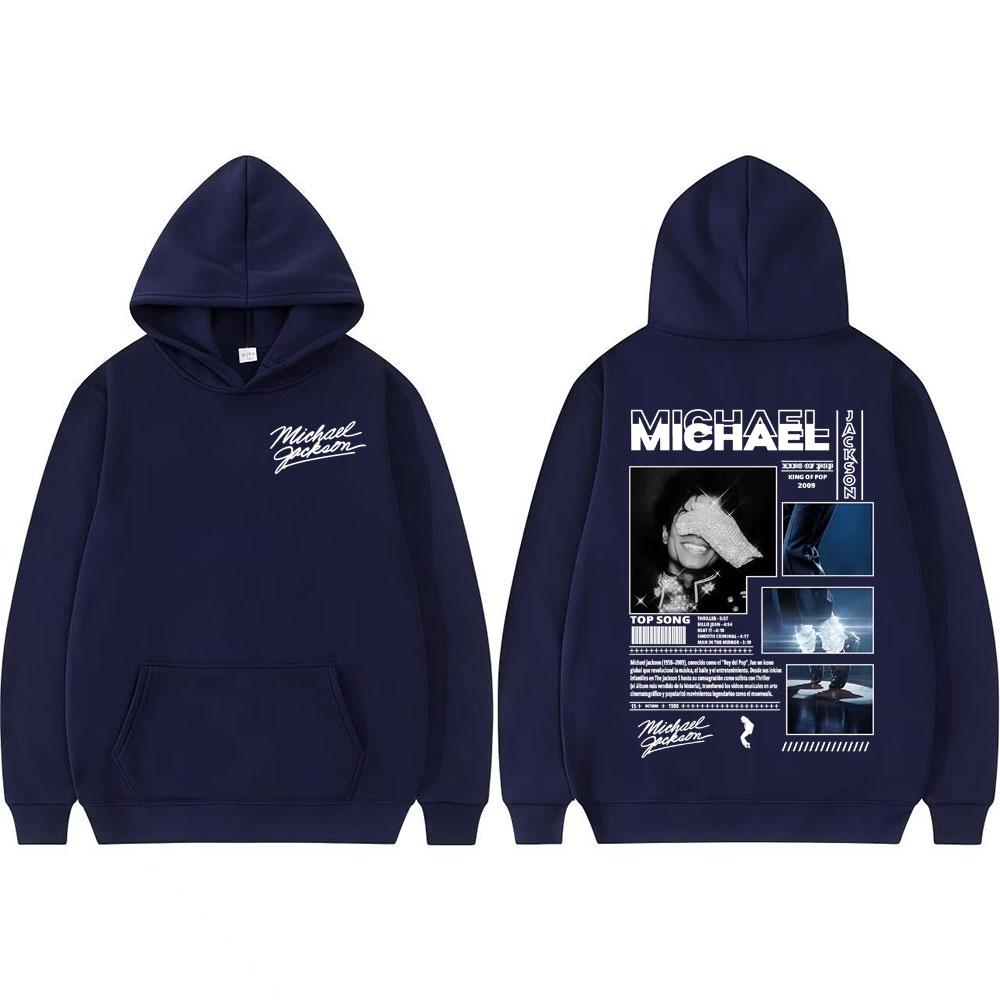 Michael Jackson Re del Pop Felpe con Cappuccio Tour Mondiale Uomo Donna Moda Felpa con Cappuccio Oversize Classica