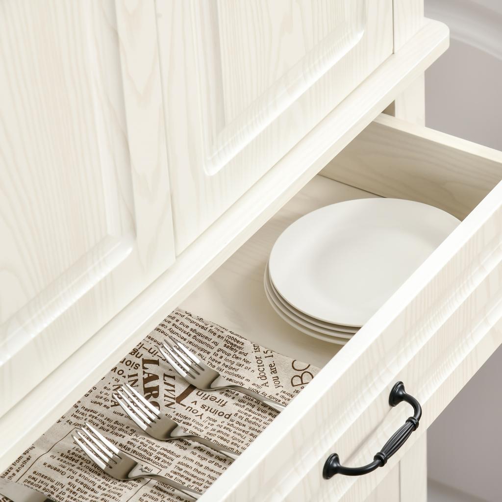 Tall Kitchen Cupboard, Kitchen Pantry Cabinet with Drawer, Shelves, White