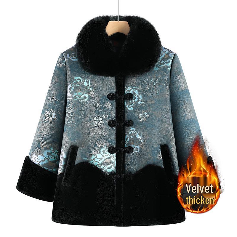 

Elderly Women s Winter Cotton Padded Jacket - Cozy Autumn Coat for Grandma XXL синий