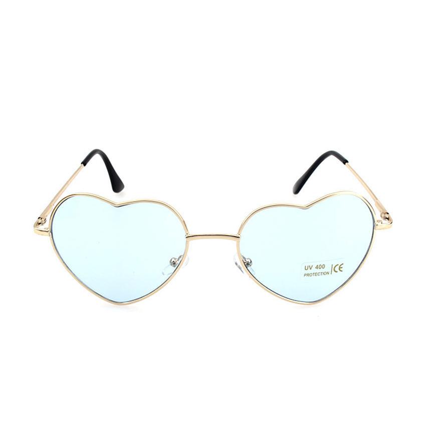 Women Sunglasses Cute Heart Frame Mirror Fashion UV400 Protection Vintage Retro Eyewear Sun Glasses
