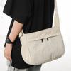 Nylon Crossbody Bag Men Women Casual Shoulder Bag with Front Pockets and Adjustable Strap