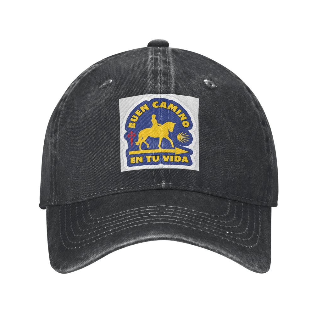 Cappellino in Tessuto Denim a Forma di Conchiglia Gialla del Cammino di Santiago Cappellini da Baseball Casual Cappello Regolabile Cappellini da Baseball Estivi Unisex