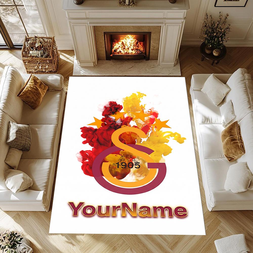Galatasaray 293 Customized Name Area Rug Design for Dormitory Playrooms Hallway Kitchen Antislip Carpet Decorate Offices Birthday/Christmas Gift
